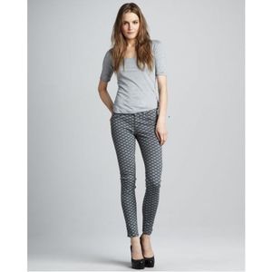 Hudson 'Nico' Diamond Art Deco Printed Mid-Rise Super Skinny Jeans